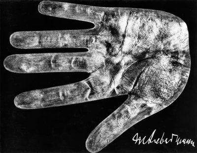 Afdruk van de hand van Max Liebermann door Max Liebermann
