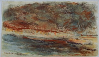 Avondlandschap in Hamburg door Max Liebermann