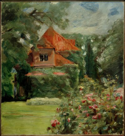 Oud huis in Hamburg door Max Liebermann