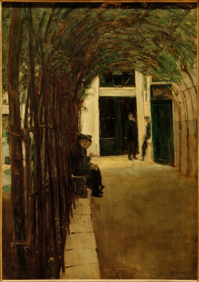 Oude mannenhuis in Amsterdam door Max Liebermann