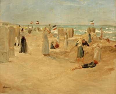 Op het strand van Noordwijk door Max Liebermann