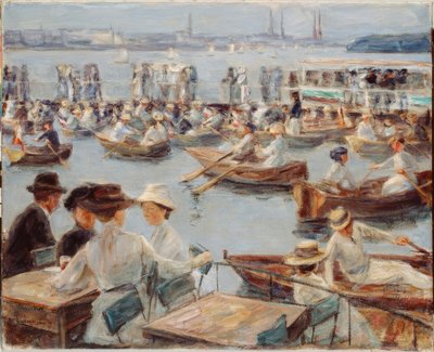 Aan de Alster in Hamburg door Max Liebermann
