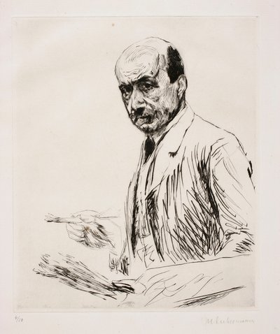 Zelfportret met palet door Max Liebermann