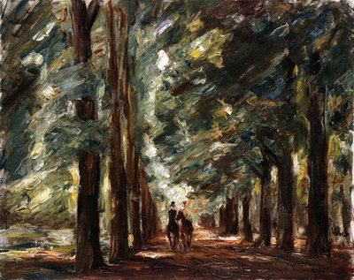 Laan in Sakrow met twee ruiters door Max Liebermann