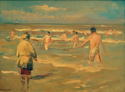 Badende jongens door Max Liebermann