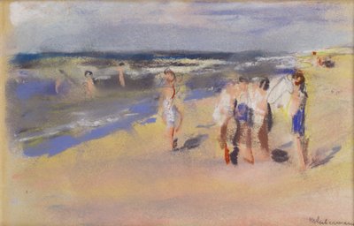 Strand, ca. 1910 (krijttekening) door Max Liebermann