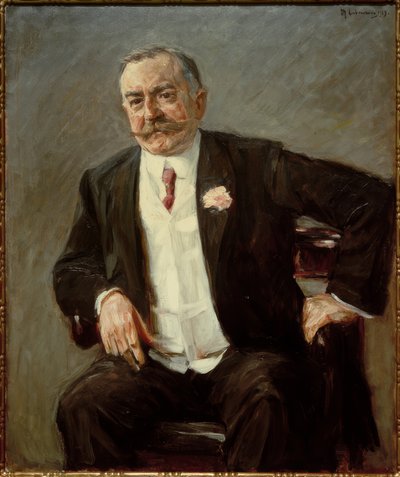 Portret van de industrieel Geheimrat Friedrich Carl Duisberg, zittend door Max Liebermann