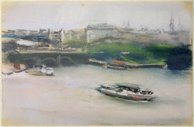 Binnenalster met de Lombardsbrug, Hamburg, 1910 door Max Liebermann