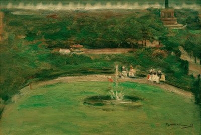 Uitzicht vanuit het atelier van de kunstenaar op het Königsplatz door Max Liebermann