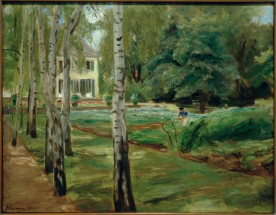 De berkenlaan in de Wannseetuin naar het westen door Max Liebermann