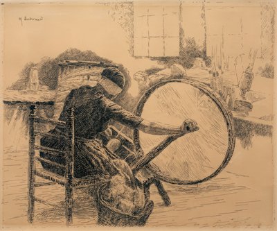 De spinster door Max Liebermann