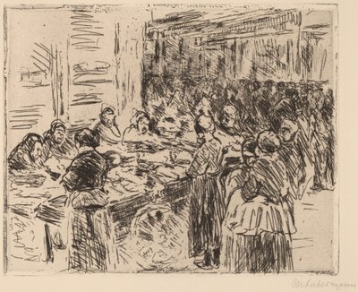 Uit de Joodse Wijk in Amsterdam: Vismarkt op de Straathoek door Max Liebermann