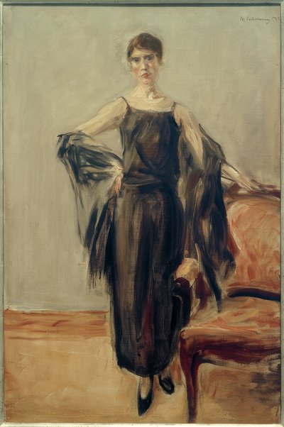 Genia Levine, staand door Max Liebermann