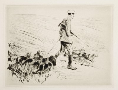 Jager met honden door Max Liebermann