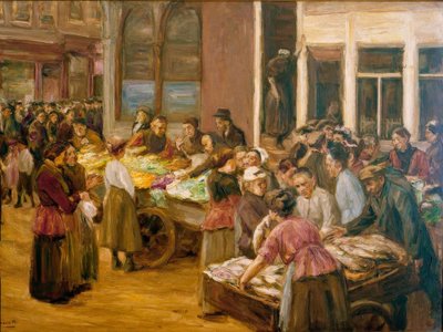 Joodse wijk in Amsterdam door Max Liebermann