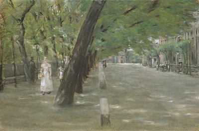 Kirchenallee in St. Georg, Hamburg door Max Liebermann