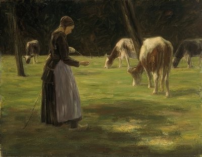 Koeherderin door Max Liebermann