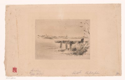 Landschap met hek en molen door Max Liebermann