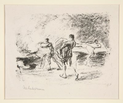 Lijkverbranding, bij Goethes Bassompierre door Max Liebermann