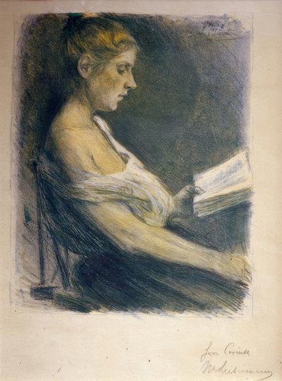 Lezend meisje door Max Liebermann