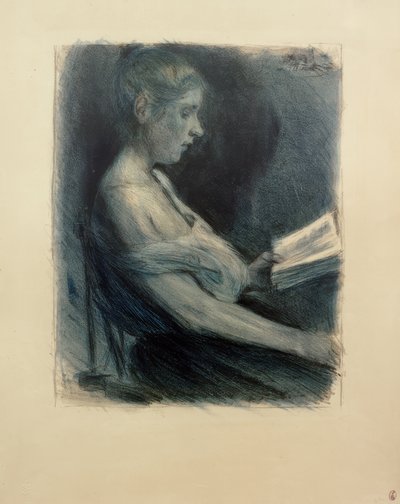 Lezend meisje door Max Liebermann