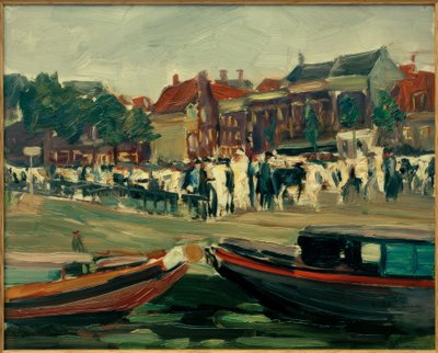 Veemarkt in Leiden door Max Liebermann