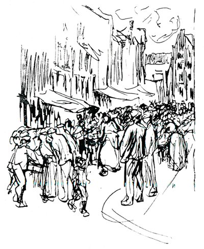 Pen en inkt studie, c19e eeuw door Max Liebermann