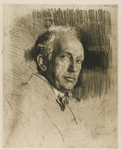 Portret van de componist Richard Strauss 1864-1949 door Max Liebermann