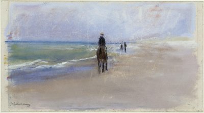 Ruiter op het strand door Max Liebermann