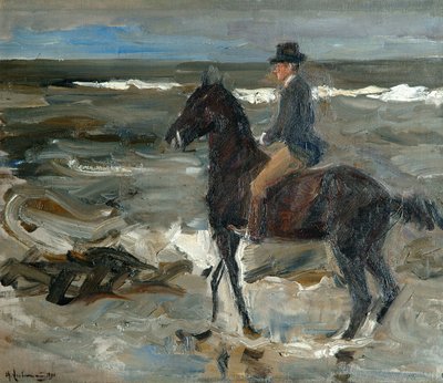 Ruiter op het strand door Max Liebermann