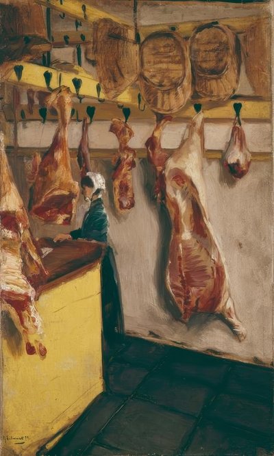 Slagerij in Dordrecht door Max Liebermann
