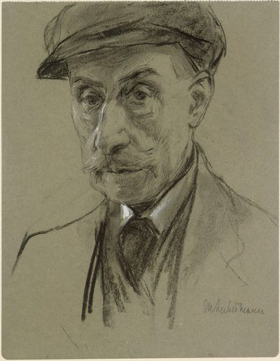Zelfportret met pet door Max Liebermann
