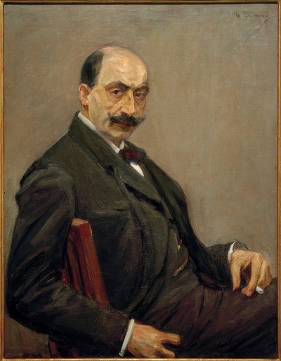 Zelfportret naar rechts met de sigaret in de linkerhand door Max Liebermann