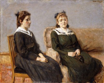 De twee zusters Leder door Max Liebermann