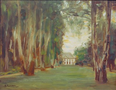 Wannseetuin met villa / De berkenlaan in de Wannseetuin door Max Liebermann