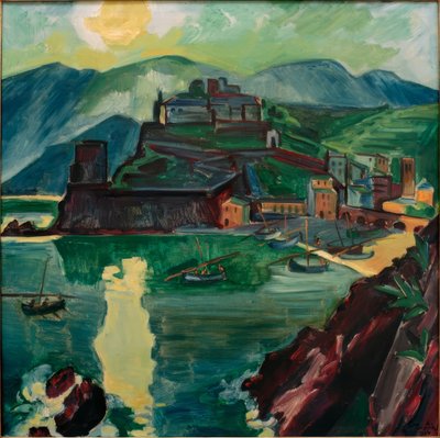 Avond in Monterosso door Max Pechstein