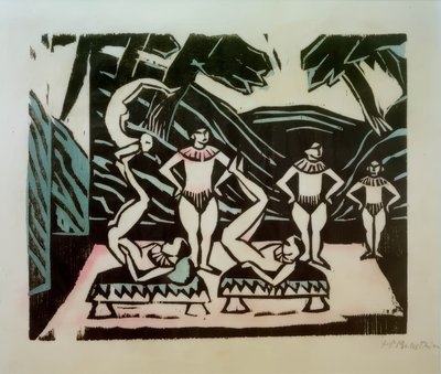 acrobaten door Max Pechstein