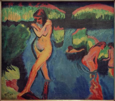 Aan de oever van het meer door Max Pechstein