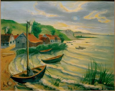 Aan het frisse lagune door Max Pechstein