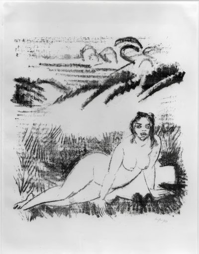 Liggend naakt door Max Pechstein