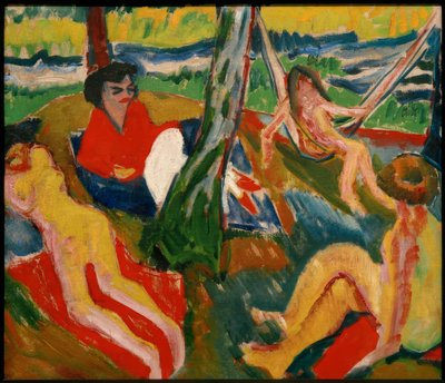 Scène in het bos door Max Pechstein
