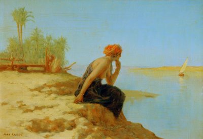 Avond aan de Nijl bij Aswan door Max Rabes