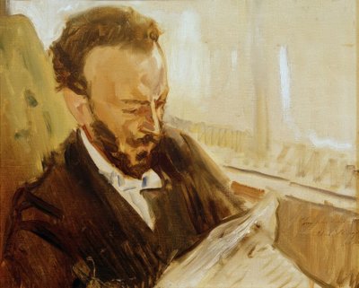 Francisco d’Andrade, krant lezend door Max Slevogt