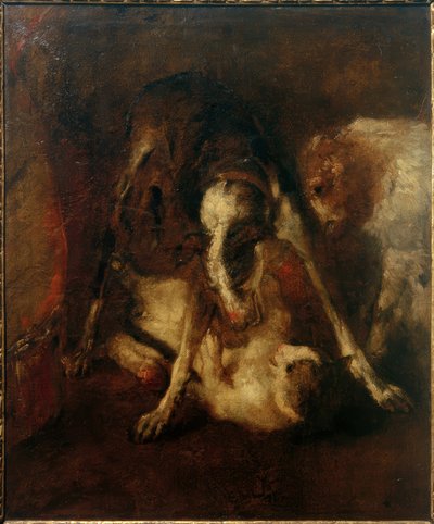 Hond die met Kat speelt door Max Slevogt