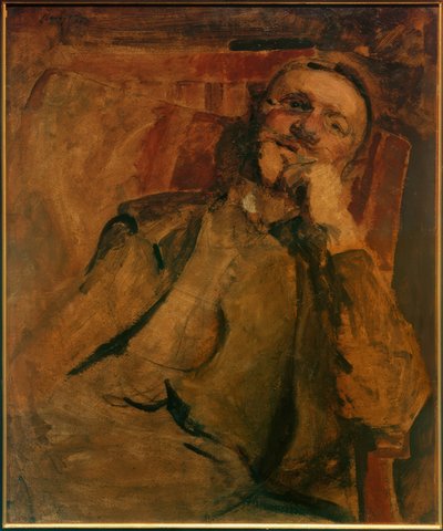 Zelfportret op de stoel door Max Slevogt