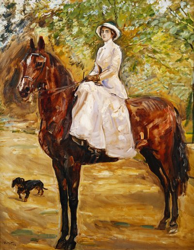 Vrouw in het Wit te Paard door Max Slevogt