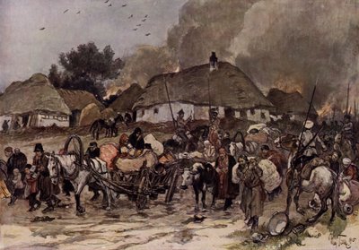 Op weg naar Brest-Litovsk (kleurenlitho) door Max Tilke