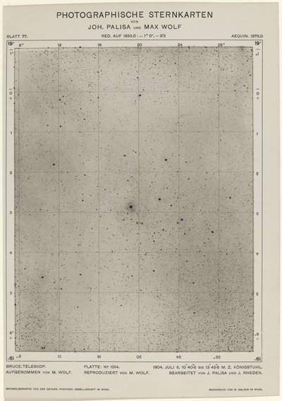Fotografische sterrenkaarten 6 juli 1904, 1649. Makers: Max Wolf, Johann Palisa door Max Wolf, Johann Palisa