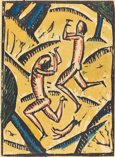 Twee Naakte Dansers in een Landschap door Max Zachmann