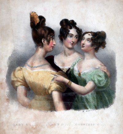 Drie dames uit de 19e eeuw door Maxim Gauci